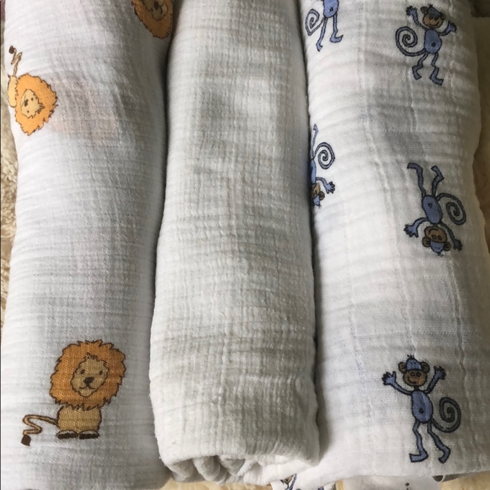 3 swaddle blankets Aden + Anais